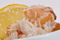 fresh crab and squeezed lemon