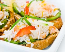 fresh crab crostini
